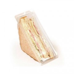 Coque plastique triangle 2 sandwichs avec couvercle à charnière - 700