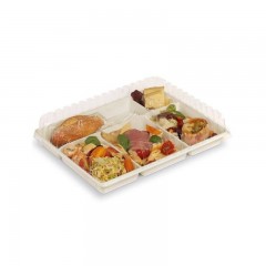 plateau repas 5 compartiments blanc 29 x 22,4 x 3 cm - par 50