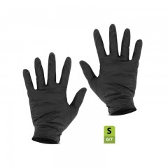 gants nitrile noir non poudre taille s (6/7) - par 100