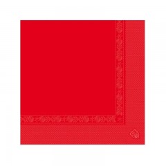 serviette ouate rouge 2 feuilles 39 x 39 cm - par 100