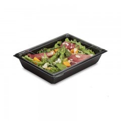 boite plastique a salade freshipack noire 1200 ml avec couvercle - par 180