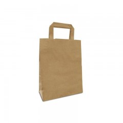 sac papier kraft brun a poignees plates 22 x 11 x 28 cm - par 50