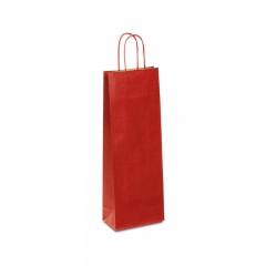 sac bouteille kraft rouge verge 14 x 8 x 39 cm - par 25