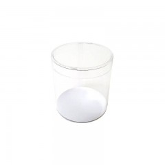 tube moulage tambourin en pvc transparent avec fond carton blanc - par 25