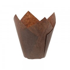 caissette de cuisson tulip 9.5 cm x 5 cm en papier brun - par 200