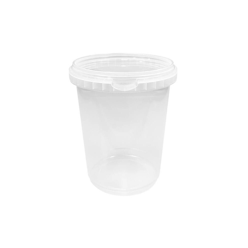 Pot plastique transparent avec couvercle 1 litre