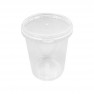 pot plastique transparent avec couvercle 1 litre - par 200