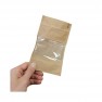 sachet doypack kraft brun avec zip et fenetre 11 x 6,5 x 18,5 cm - par 100