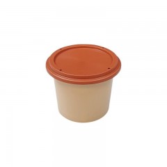 pot plastique gres avec couvercle marron 125 ml - par 250