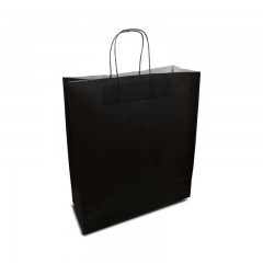 sac cabas noir a poignees torsadees 35 x 14 x 40 cm - par 50