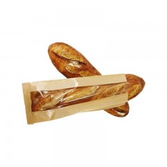 sac a pain kraft brun avec fenetre 19 x 7 x 36 cm (2 baguettes)- par 1000