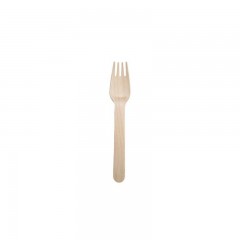 fourchettes jetables en bois clair 16,5 cm - par 2000