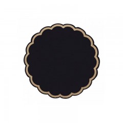 dessous de verre noir motif dore o 9 cm - par 250