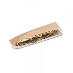 sac sandwich kraft brun ingraissable avec fenetre laterale 10 x 4 x 36 cm - par 1000