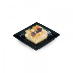 boite noire pour sushi quadripack 10,5 x 10,5 cm avec couvercle - par 50