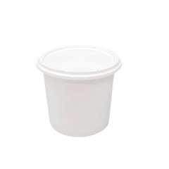 pot plastique pp blanc avec couvercle 250 ml - par 250