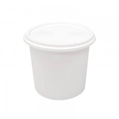pot plastique pp blanc avec couvercle 500 ml - par 250
