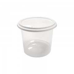 pot plastique pp transparent avec couvercle 250 ml - par 250