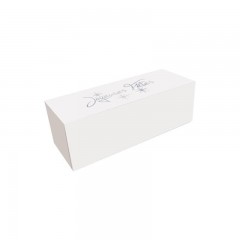 Boîte à bûche "Joyeuses Fêtes" blanche 35 x 11 x 11 cm - par 25